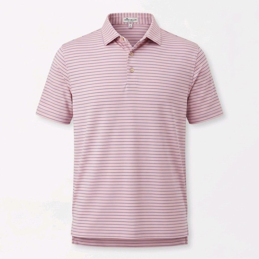 Peter Millar Summer Comfort Pink‎ Blue Striped Golf Polo Shirt Mens XL